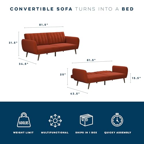 Light Grey Linen Sectional Futon Sofa M7539
