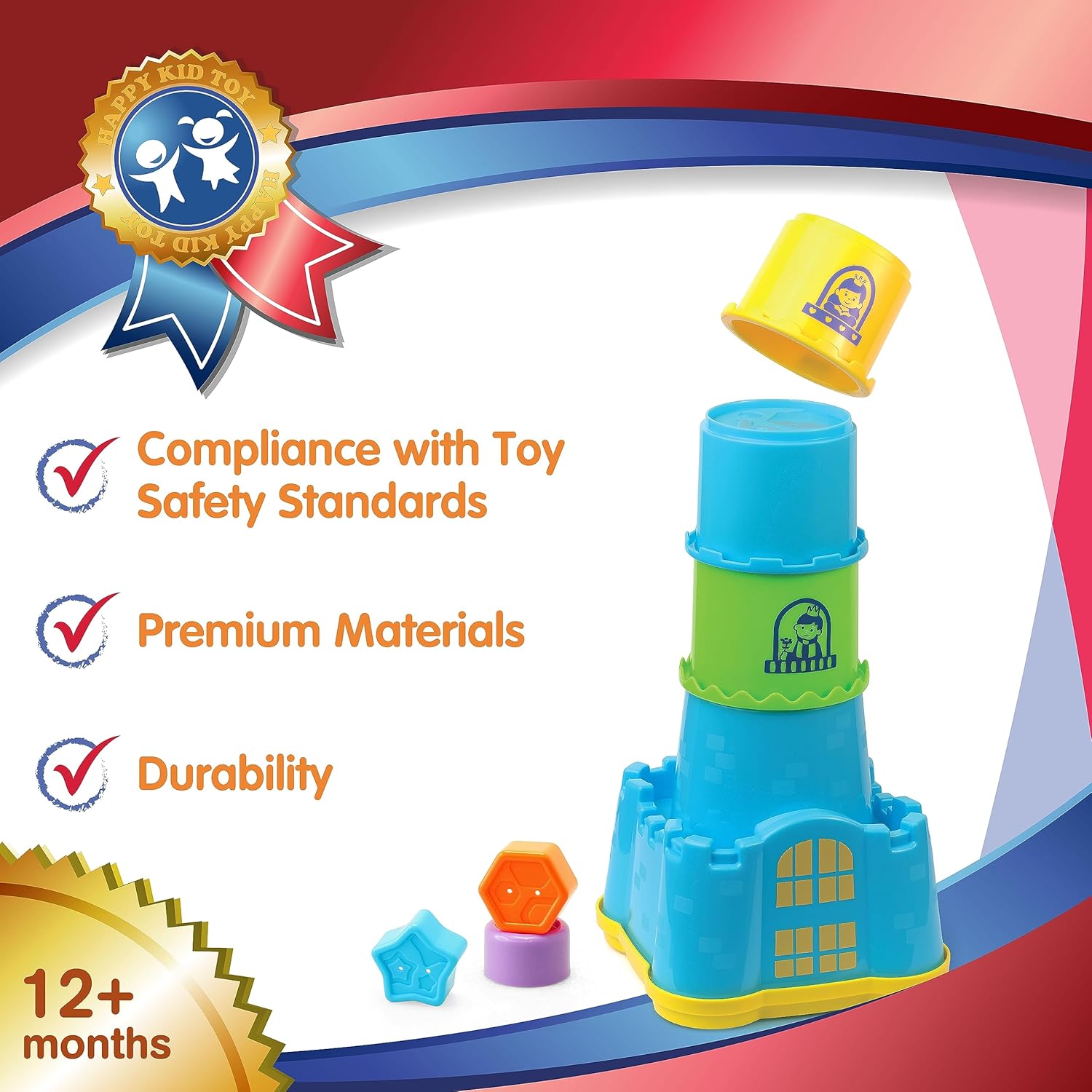 Stacking Nesting Cups with Shape Sorting Blocks Y747
