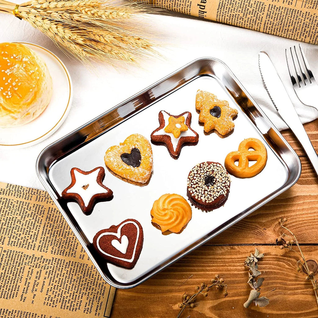 2 Piece Stainless Steel Baking Sheet, 10 x 8 x 1 inch N6570