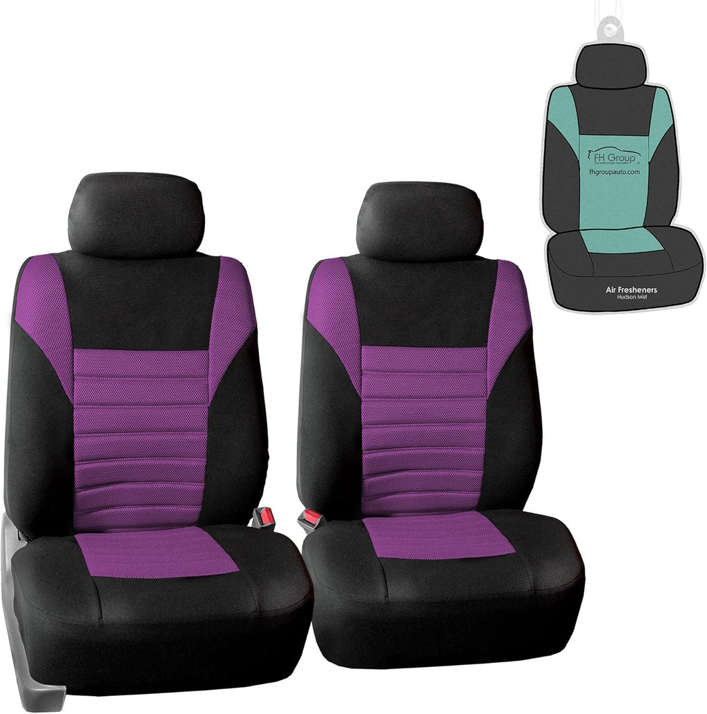 Gray/Black Car Seat Covers Pair Set D909