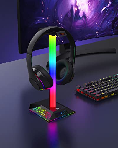 RGB Headset Stand with 2 USB Charger Y731