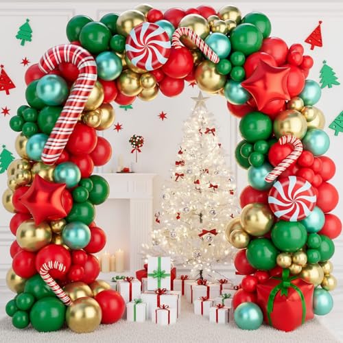 149PCS Red Green Gold Balloon Garland Arch Kit T100252