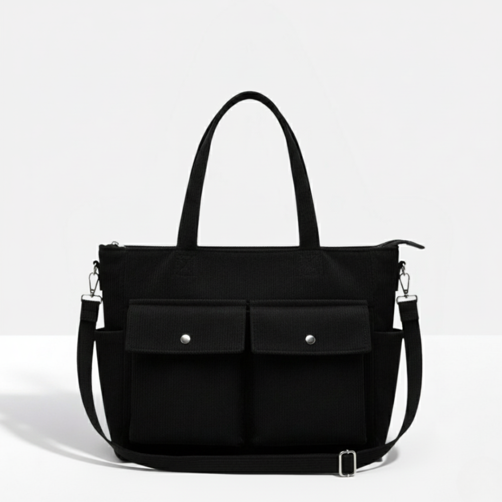 Smart-Pockets Corduroy Tote